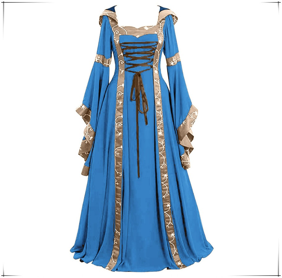 Medieval Renaissance Dress Women - Nuevo Vestido Maxi con Capucha Gótico