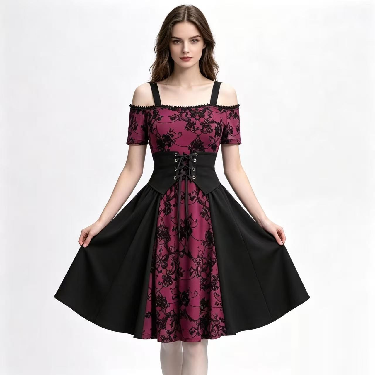 Vestido corto de tirantes con  - Medieval Renaissance Dress Women reseña y precio